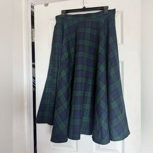 Vivien of Holloway Tartan Plaid Green and Blue Circle Skirt
